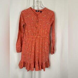 Lands End Coral Floral Tiered Dress XL 14 16 Cottagecore